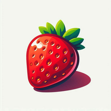 Strawberry vector illustration isolated on white background. Vector illustration.のイラスト素材