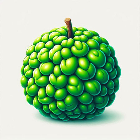 Green apple on a white background. 3d rendering. Computer digital drawing.のイラスト素材