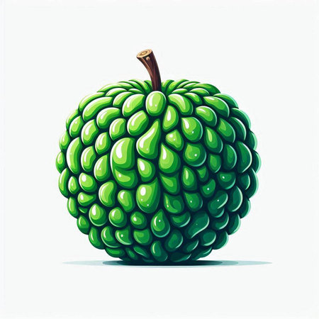Custard apple vector illustration. Custard apple icon.