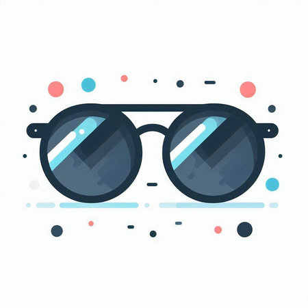 Sunglasses icon. Vector illustration in flat style. Isolated on white background.のイラスト素材