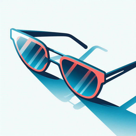 Sunglasses in retro style on a white background. Vector illustrationのイラスト素材