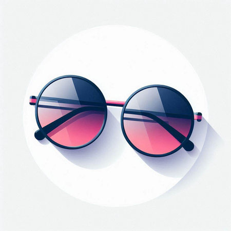 Sunglasses icon with shadow on white background. Vector illustration.のイラスト素材