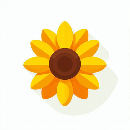 Sunflower icon on white background. Flat design. Vector illustration.のイラスト素材