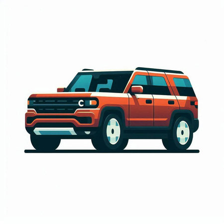 Off-road vehicle. Front view. Vector illustration in flat style