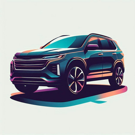 Vector illustration of a modern SUV on a light background. Vector illustrationのイラスト素材