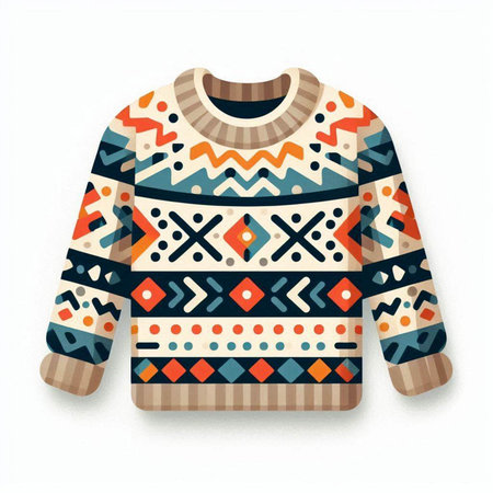 Illustration of an orange sweater on a mannequin isolated on a white backgroundのイラスト素材