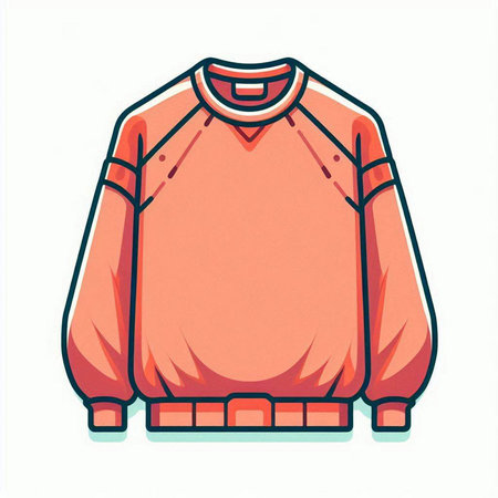 Illustration of a red sweater isolated on a white background - vectorのイラスト素材