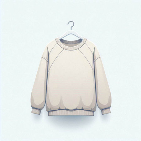 Illustration of a sweater on a hanger on a white background