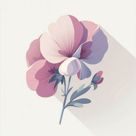 Violet flower on a white background, vector illustration, eps10のイラスト素材