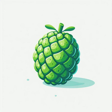 Custard apple icon. Vector illustration isolated on white background.