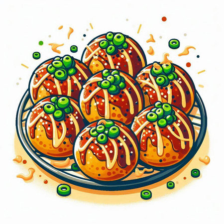 Illustration of sweet dumplings on a white background. Vector illustration.のイラスト素材