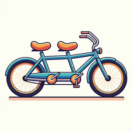 Bicycle isolated on white background. Vector illustration in cartoon style.のイラスト素材