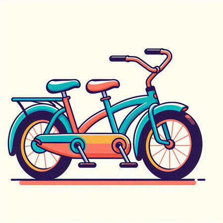 Bicycle icon in flat style. Vector illustration isolated on white background.のイラスト素材