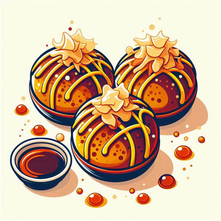Sweet dessert. Dessert in the shape of a heart. Vector illustration.のイラスト素材