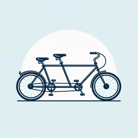 Bicycle icon on blue background, vector illustration eps10.のイラスト素材