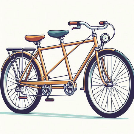 retro bicycle on a white background, vector illustration, eps10のイラスト素材