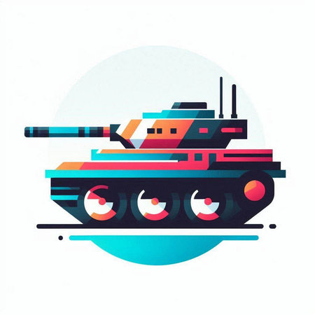 Military tank. Vector illustration of a military tank in flat style.のイラスト素材