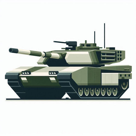Military tank isolated on a white background. Vector illustration. EPS 10のイラスト素材