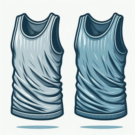 Vector illustration of a blue tank top. Isolated on white background.