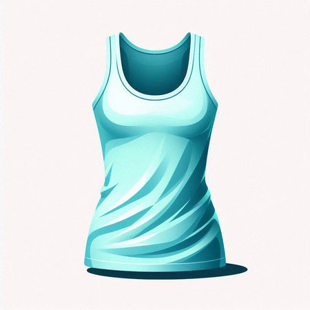 Illustration of a blue tank top isolated on a white background.のイラスト素材