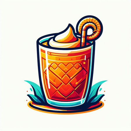 Illustration of a chicken with sesame seeds on a white backgroundのイラスト素材