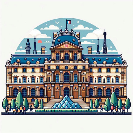 Illustration of a glass of coffee with a straw, vector illustrationのイラスト素材