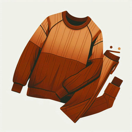 Illustration of a long sleeve sweater with a snorkel.