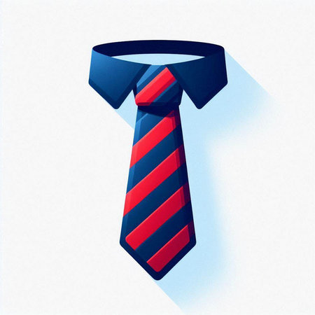 Illustration of a necktie on a white background - 3D renderのイラスト素材