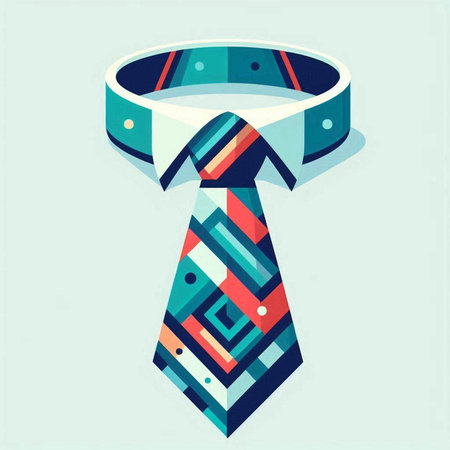 Vector illustration of a necktie with a pattern in retro style.のイラスト素材