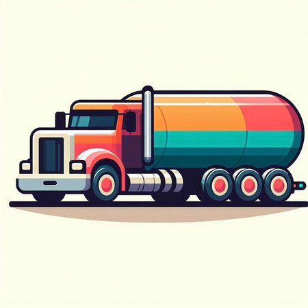 Illustration of a tank truck isolated on a white background - vectorのイラスト素材