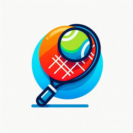 Tennis racket and ball icon. Vector illustration. Eps 10.のイラスト素材