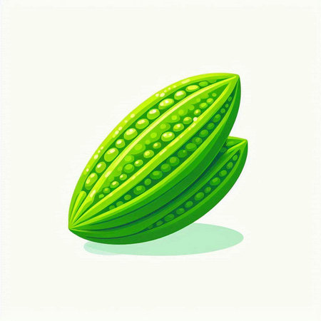 Illustration of a green pistachio on a white background.のイラスト素材