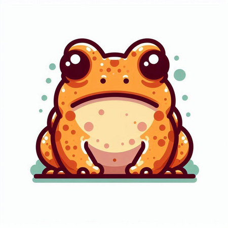 Cute cartoon frog. Vector illustration isolated on a white background.