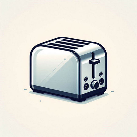 Vector illustration of a toaster on a white background. Eps 10