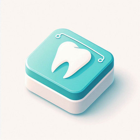 Tooth icon isolated on a white background. 3d illustration.のイラスト素材