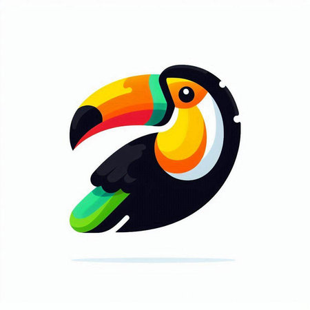 Toucan bird isolated on a white background. Vector illustration.のイラスト素材