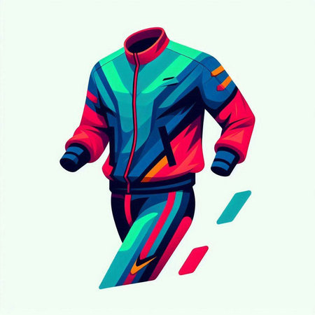 Jogging jacket vector illustration. Sport wear design template. Modern sportswear.のイラスト素材