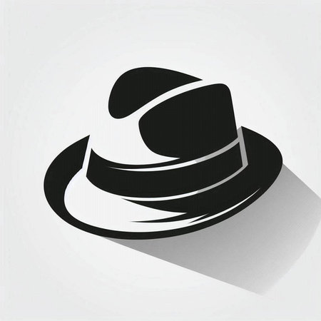 Hat icon, vector illustration. Flat design style with long shadow.のイラスト素材