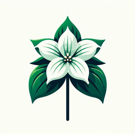 Elegant flower with green leaves. Vector illustration for your designのイラスト素材