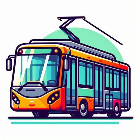 Modern city bus. Vector illustration on white background. EPS 10.のイラスト素材
