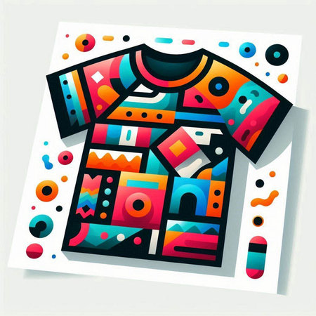 Abstract t-shirt design. Colorful geometric background. Vector illustration.のイラスト素材