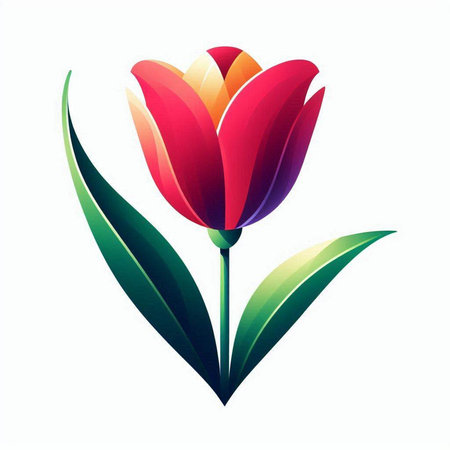 Colorful tulip isolated on a white background. Vector illustration.のイラスト素材