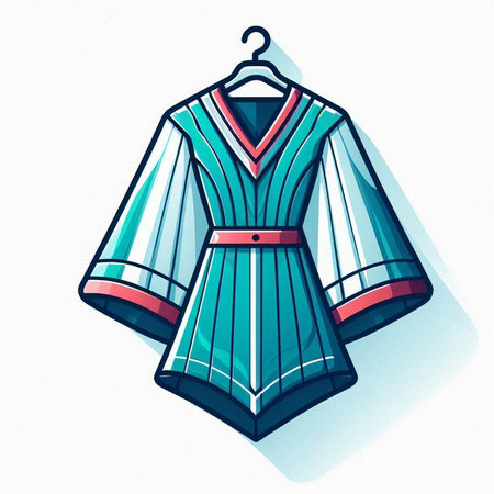 Illustration of a coat on a hanger on a white backgroundのイラスト素材