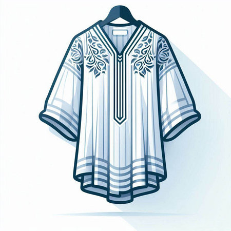 Illustration of a traditional indian blouse on a white backgroundのイラスト素材