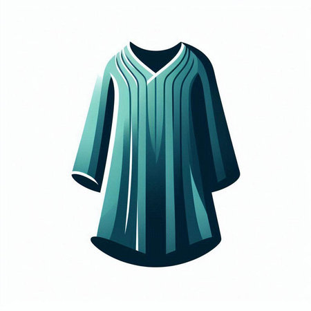 Vector illustration of a blue blouse on a white background. Isolated object.のイラスト素材