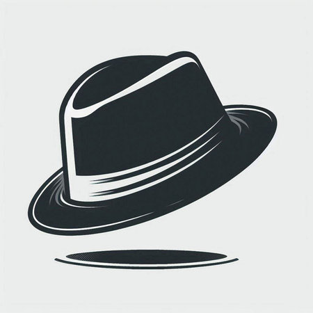 Illustration of a hat with a bow isolated on a white backgroundのイラスト素材
