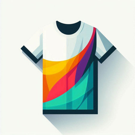 T-shirt design template. Vector illustration. Colorful geometric pattern.のイラスト素材