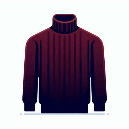 Illustration of a long sleeve sweater isolated on a white background.のイラスト素材