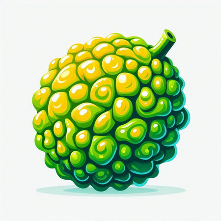 Illustration of a bergamot fruit on a white background
