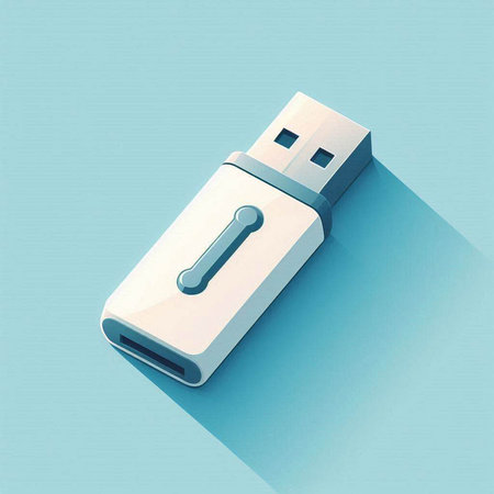 Usb flash drive icon, 3D rendering, 3D illustration.のイラスト素材